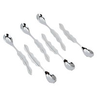 Japanese Leaf Silver Tea Spoons Set 6 Pieces product image