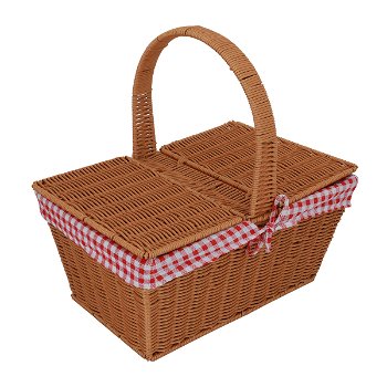 Wicker basket for trips with lid image 1
