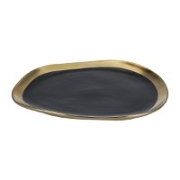 Golden and Black Porcelain Dessert Serving Plate 7 Inch product image