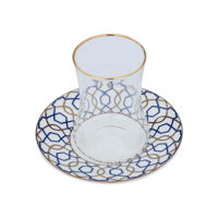 A set of blue porcelain cups and saucers, 12 pieces product image