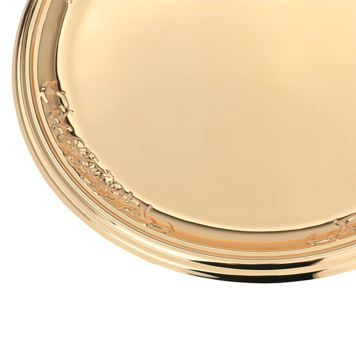 Serving tray, round, shiny golden steel image 2