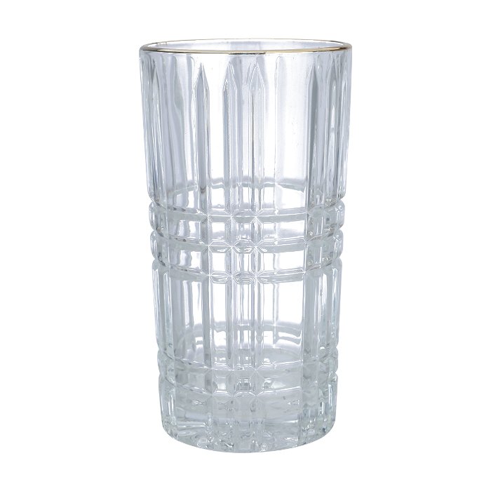 Max set of water glasses, resistant glass, with a golden line, 6 pieces image 2