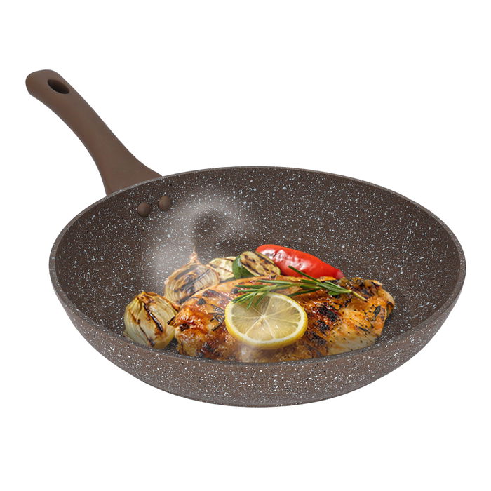 Rocky brown granite frying pan 28 cm image 1