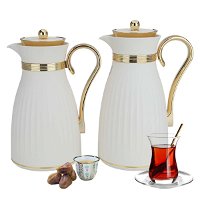 Dana thermos set, white with a golden handle, 2-piece product image
