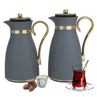 Dana thermos set, dark gray with a golden handle, 2-pieces product image