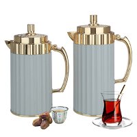Eva Cyan Thermos Set, with a golden handle, 2 pieces product image
