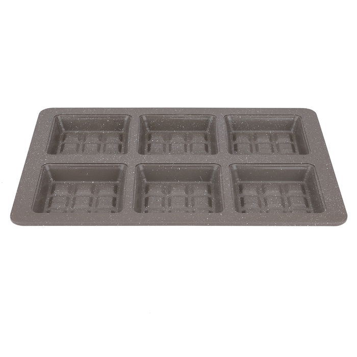 Bake Chef Mold 6 Eyes Rectangle Granite 2.5×28.3×40.5cm image 1