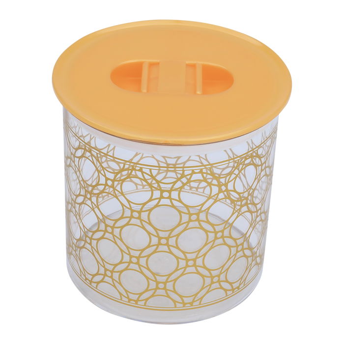 Round Plastic Cans Set Gold Pattern Circles 4 Pieces image 2