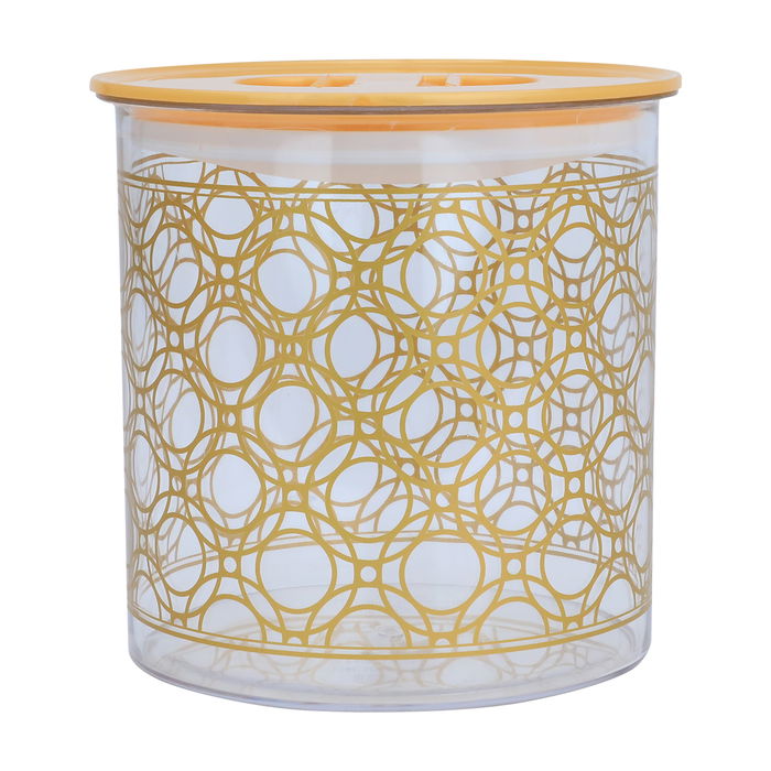 Round Plastic Cans Set Gold Pattern Circles 4 Pieces image 3