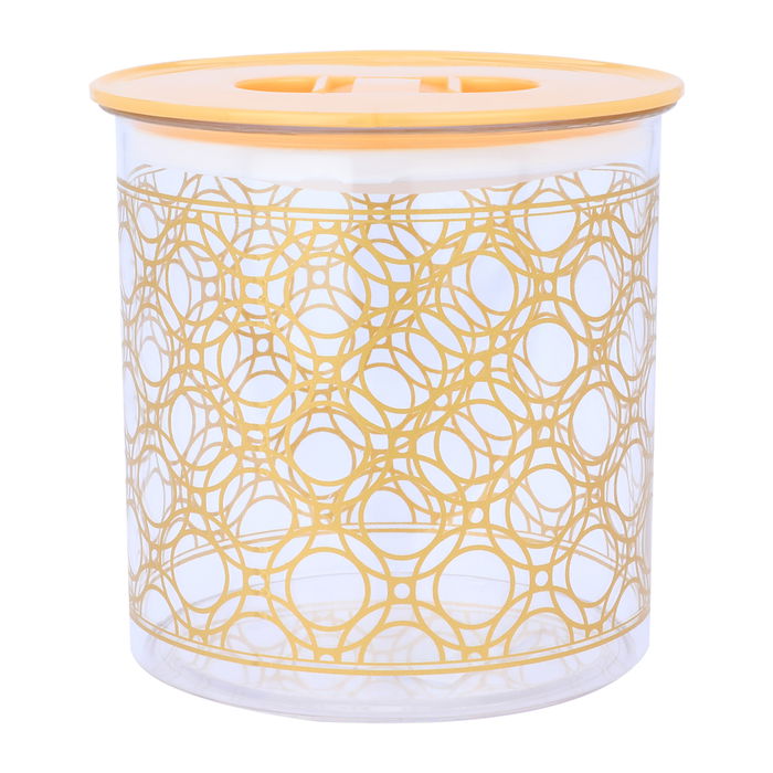 Round Plastic Box Embossed Gold Circles 2000ml image 1