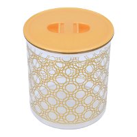 Round Plastic Box Embossed Gold Circles 3250ml product image