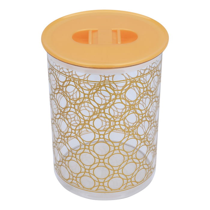 Round plastic cans set with gold pattern circles 4 pieces image 2