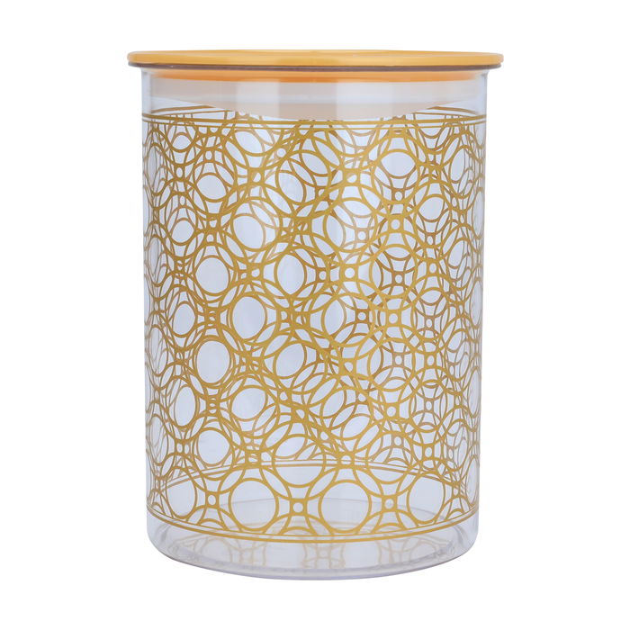 Round plastic cans set with gold pattern circles 4 pieces image 3