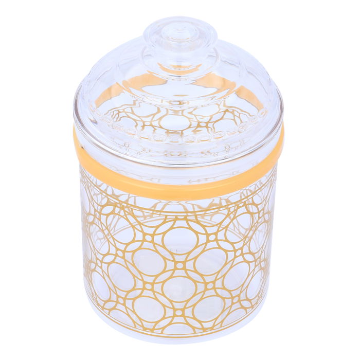 Round Plastic Spice Box Embossed Circles Gold 950ml image 2