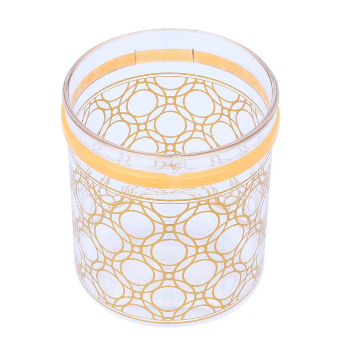 Round Plastic Spice Box Embossed Circles Gold 950ml image 3