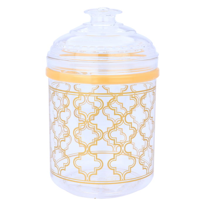 Golden embossed round plastic spice box image 4