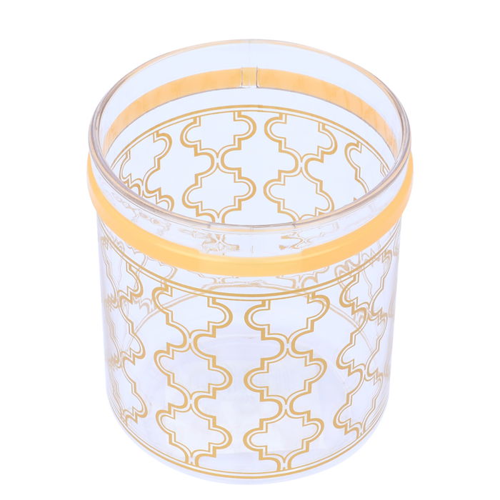 Golden embossed round plastic spice box image 6