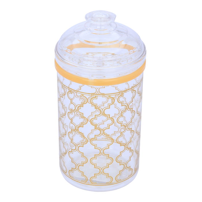 Golden Embossed Round Plastic Spice Box 1350ml image 2