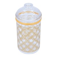 Plastic Spice Box Embossed Circles Gold 1350ml product image