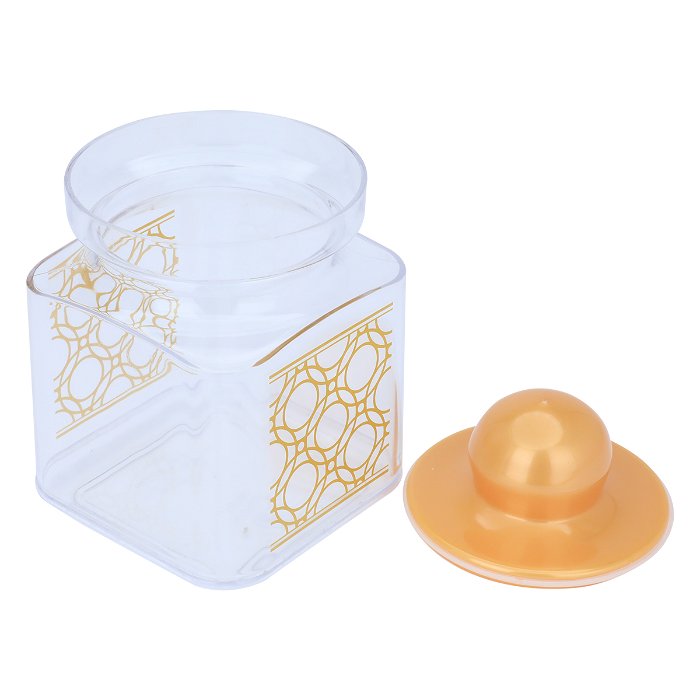 Spice Boxes Set Plastic Square Embossed Circles Gold 3 Pieces image 2