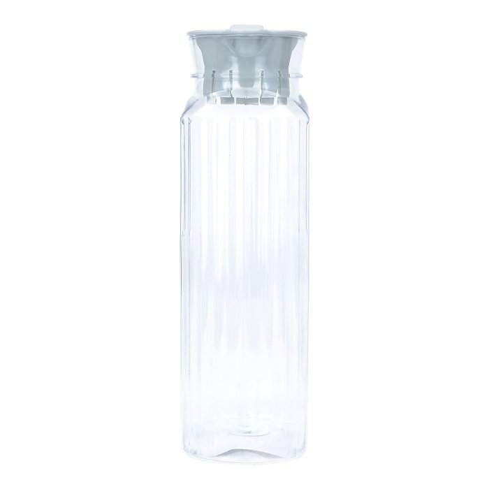 Transparent plastic bottle with grey lid image 2