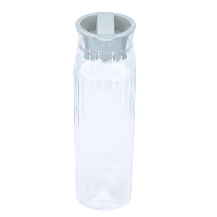 Transparent plastic bottle with grey lid image 3