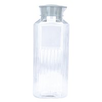 Transparent plastic bottle with grey lid product image
