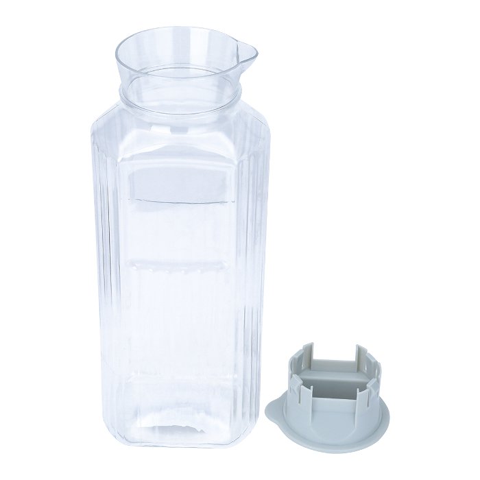 Transparent plastic bottle with grey lid image 4