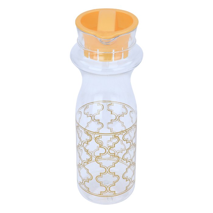Gold embossed transparent plastic bottle image 1