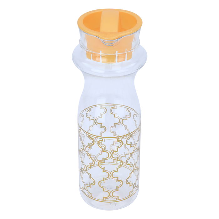 Gold embossed transparent plastic bottle image 1