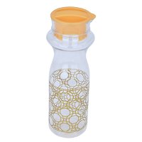 Transparent plastic bottle with golden embossed circles product image