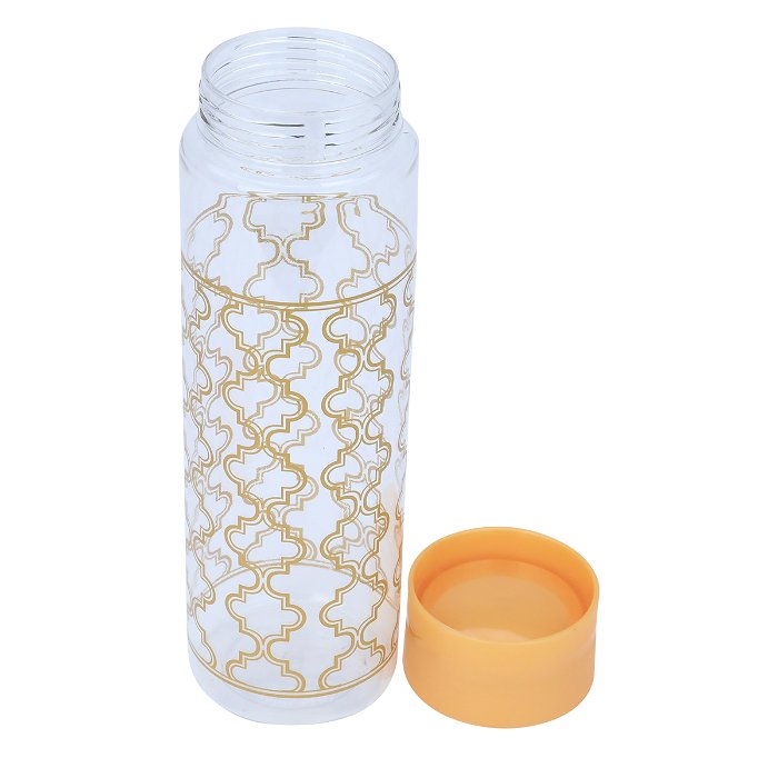 Large gold embossed transparent plastic bottle image 4