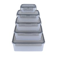Plastic cans set, rectangular, 5 pieces product image