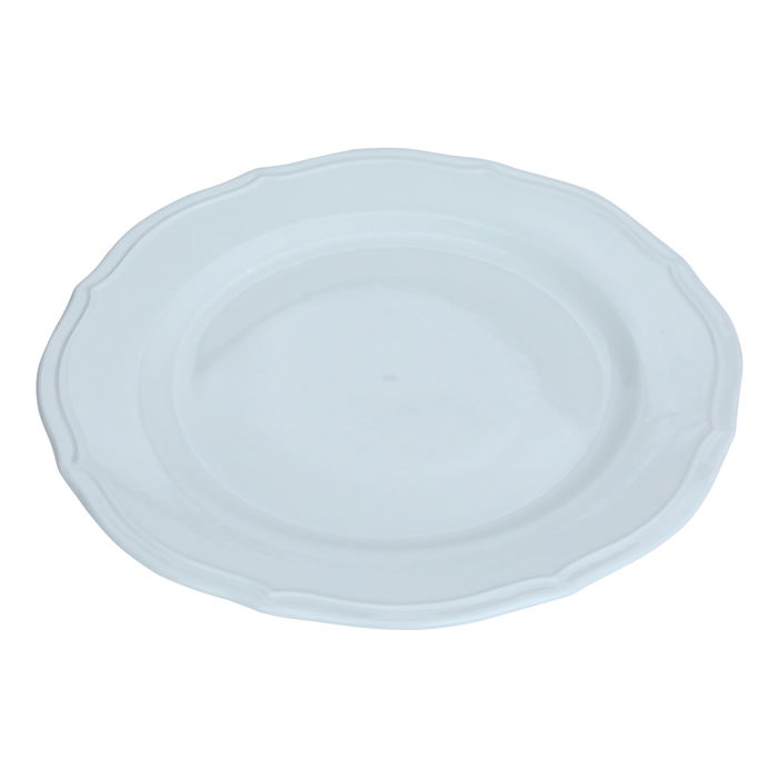 White Flat Round Porcelain Serving Plate 10.5 Inch image 1