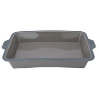 Deep rectangular silicone cake pan with large grey handle product image