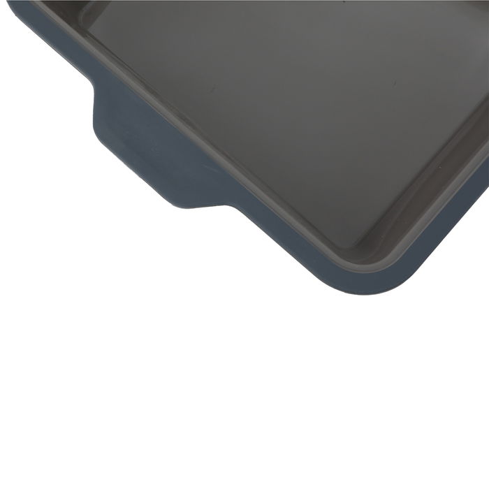 Deep rectangular silicone cake pan with large grey handle image 4