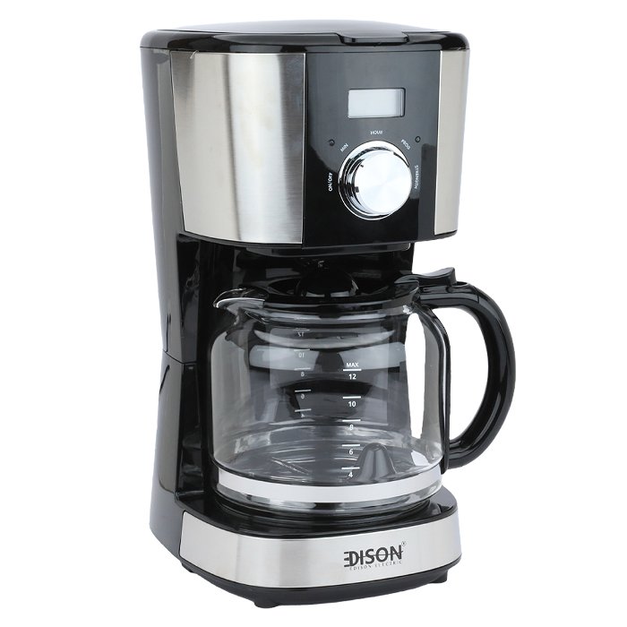 إديسون ماكينة قهوة 1.5لتر أسود 900 واط image 3