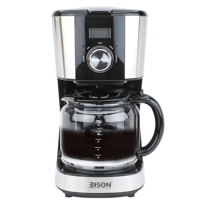إديسون ماكينة قهوة 1.5لتر أسود 900 واط image 1