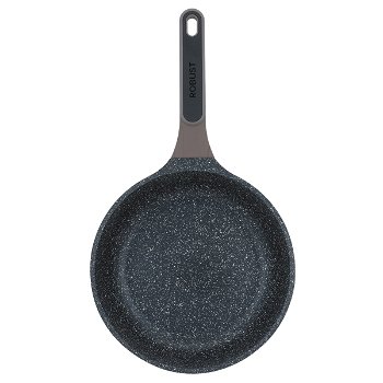 Robust light brown granite frying pan with handle 24 cm image 2