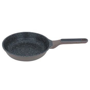 Robust light brown granite frying pan with handle 24 cm image 1