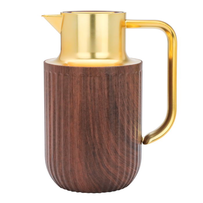 Everest Laura thermos, dark wood with a golden handle, 1 liter image 2