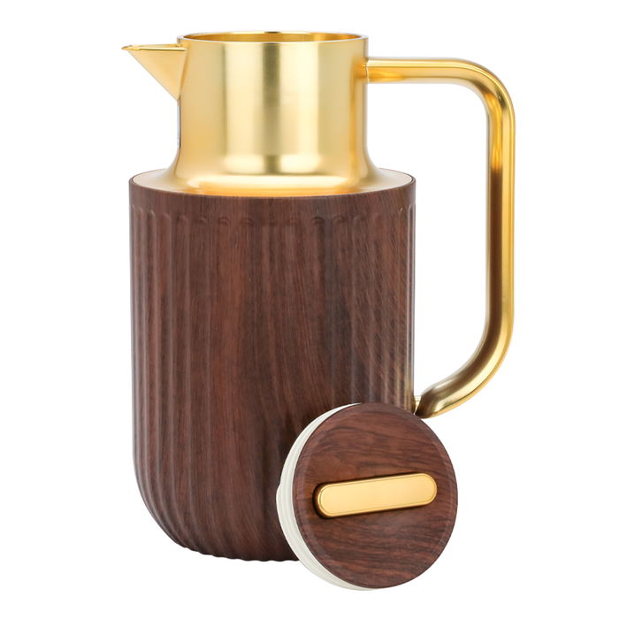 Everest Laura thermos, dark wood with a golden handle, 1 liter image 4