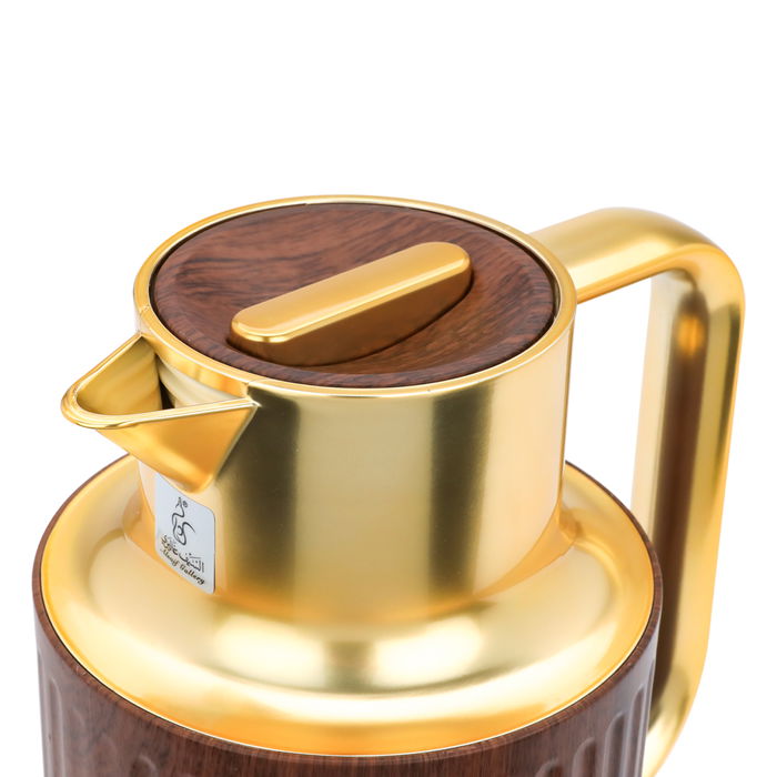 Everest Laura thermos, dark wood with a golden handle, 1 liter image 3