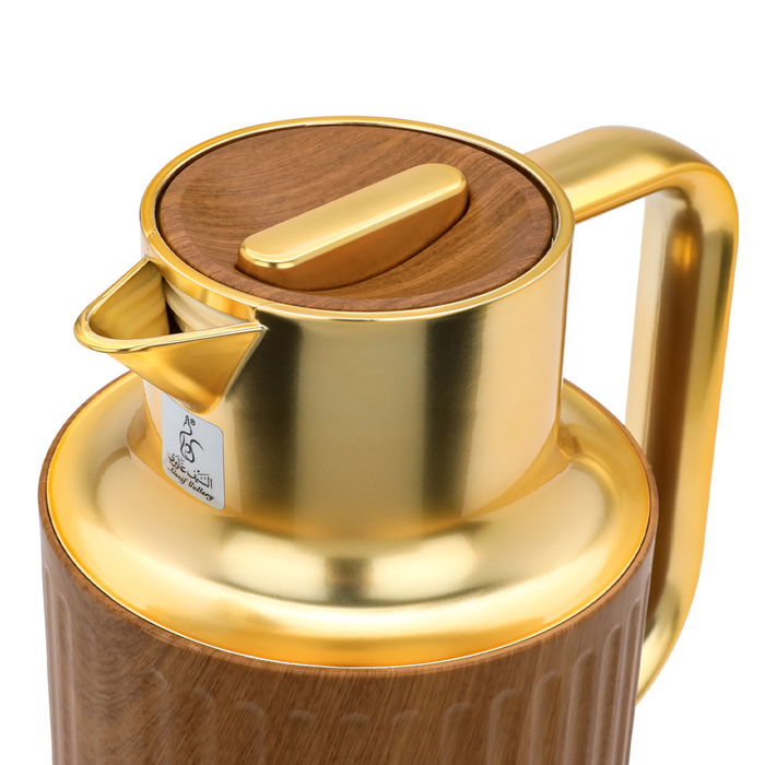 Everest Laura thermos light wood with golden handle 1 liter image 4