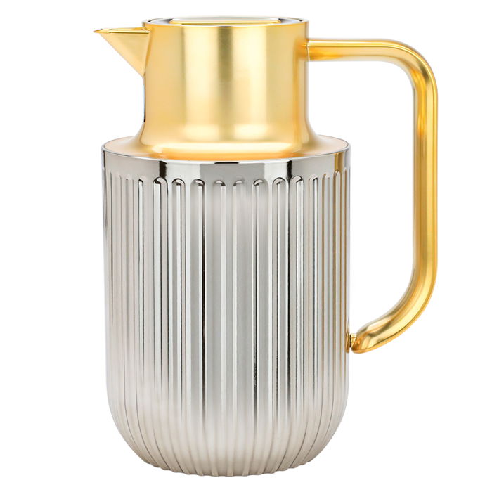 Everest Laura thermos matte silver with golden handle 1 liter image 2