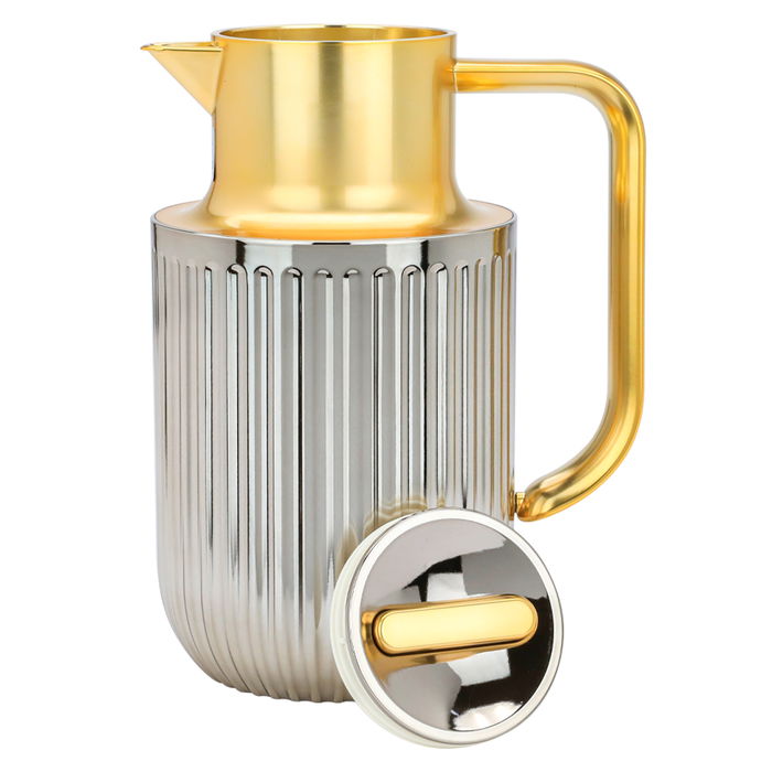 Everest Laura thermos matte silver with golden handle 1 liter image 3