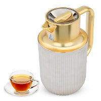 Everest Laura thermos matte silver with golden handle 1 liter product image