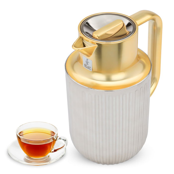 Everest Laura thermos matte silver with golden handle 1 liter image 1