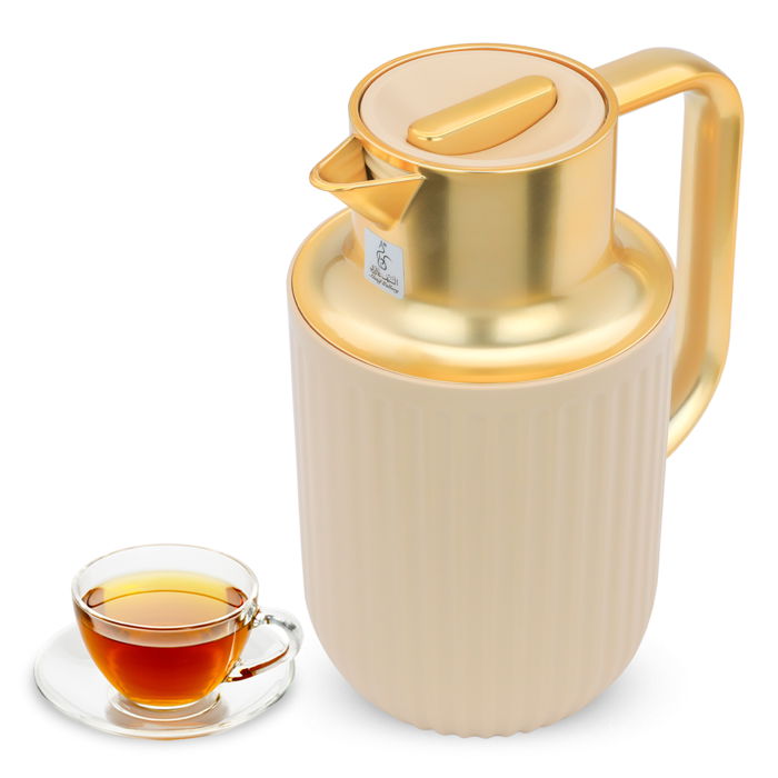 Everest Laura Beige thermos with golden handle 1 liter image 1