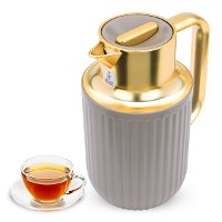 Everest Laura thermos, light brown with a golden handle, 1 liter product image
